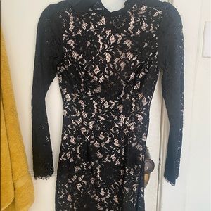 Lulu’s High Neck Lace Long Sleeve Dress
